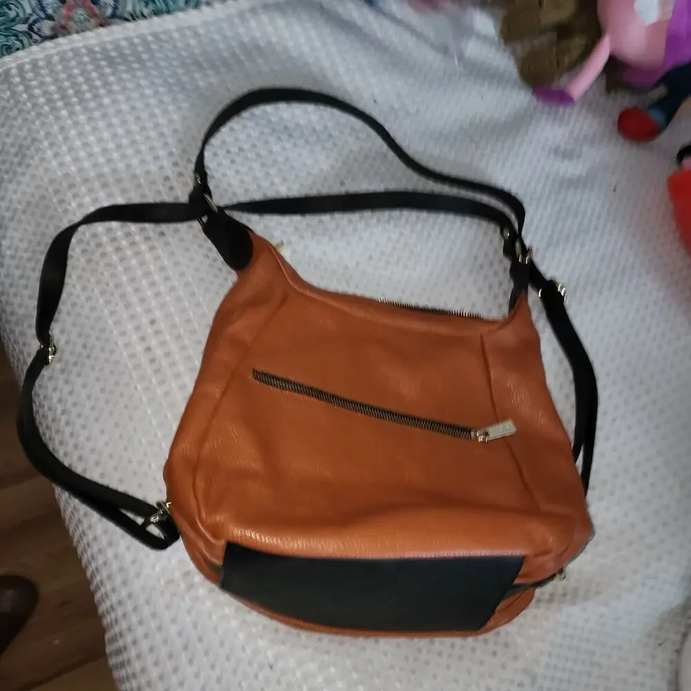 VALENTINA EUC ITALIAN LEATHER CONVERTIBLE BACKPACK SHOULDER BAG